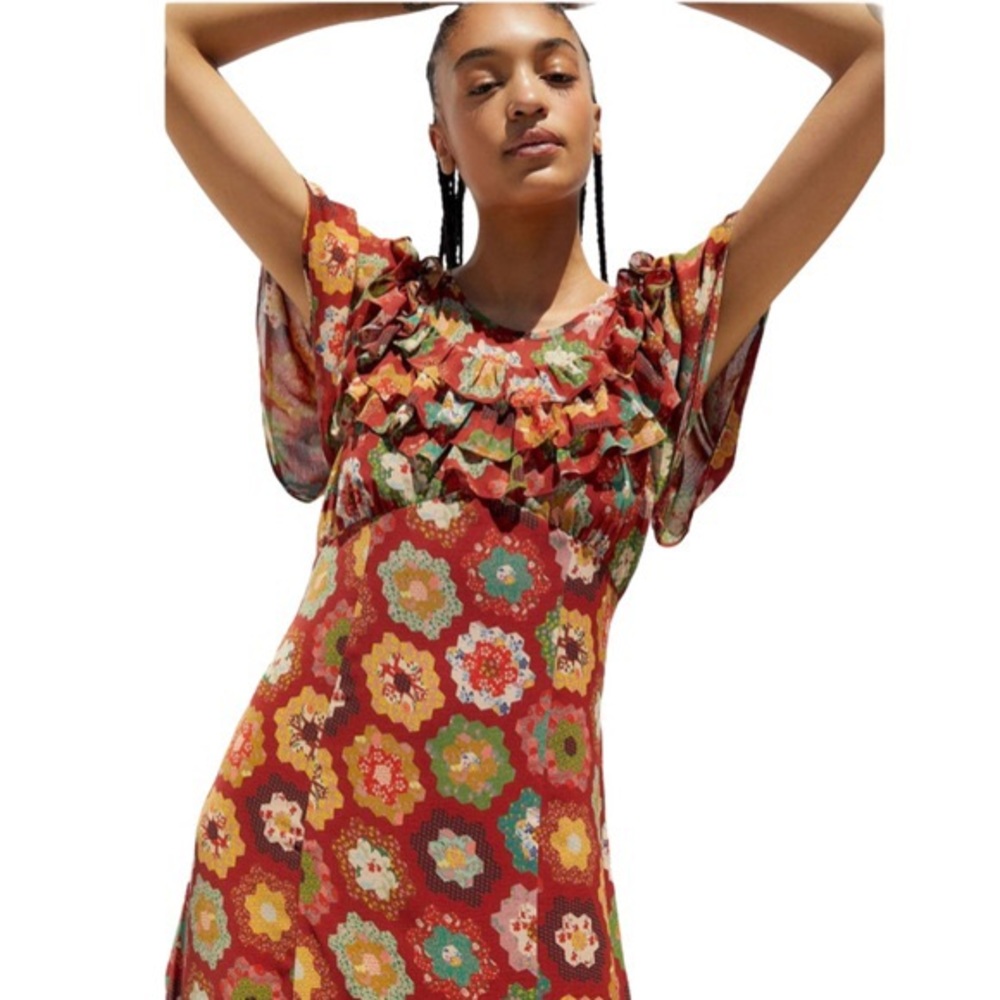 Urban outfitters red patchwork dress. Size S.